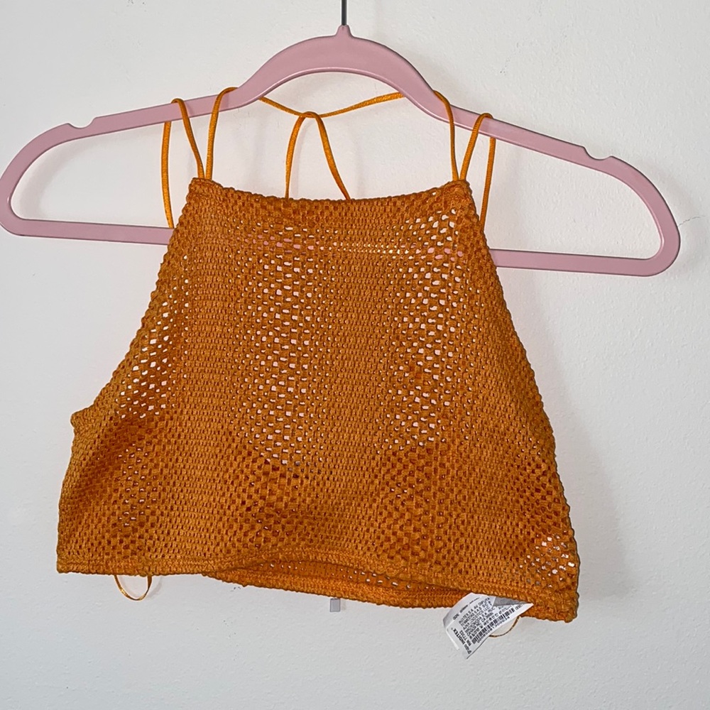 Zara bathing suit coverup crop top